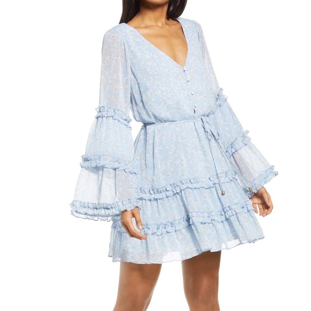 NWT Row A Long Sleeve Ruffle Dress